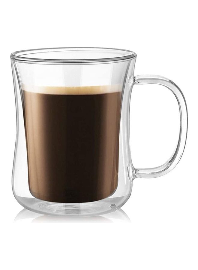 2-Piece Double Walled Coffee Mugs Clear