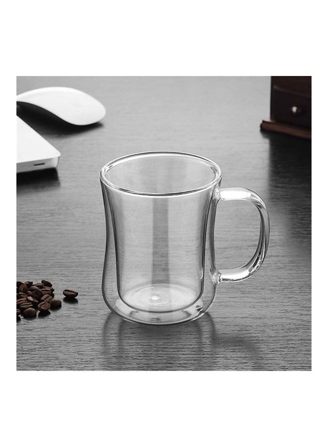 2-Piece Double Walled Coffee Mugs Clear