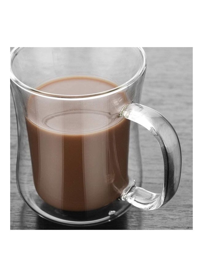 2-Piece Double Walled Coffee Mugs Clear