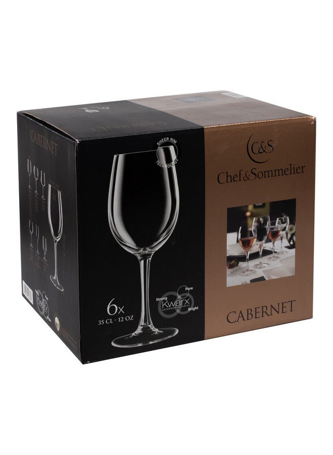 6-Piece Cabernet Tulipe Stem Glass Set Clear 350ml