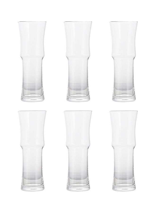 6-Piece Quanming Bamboo Drink Glass Set Clear