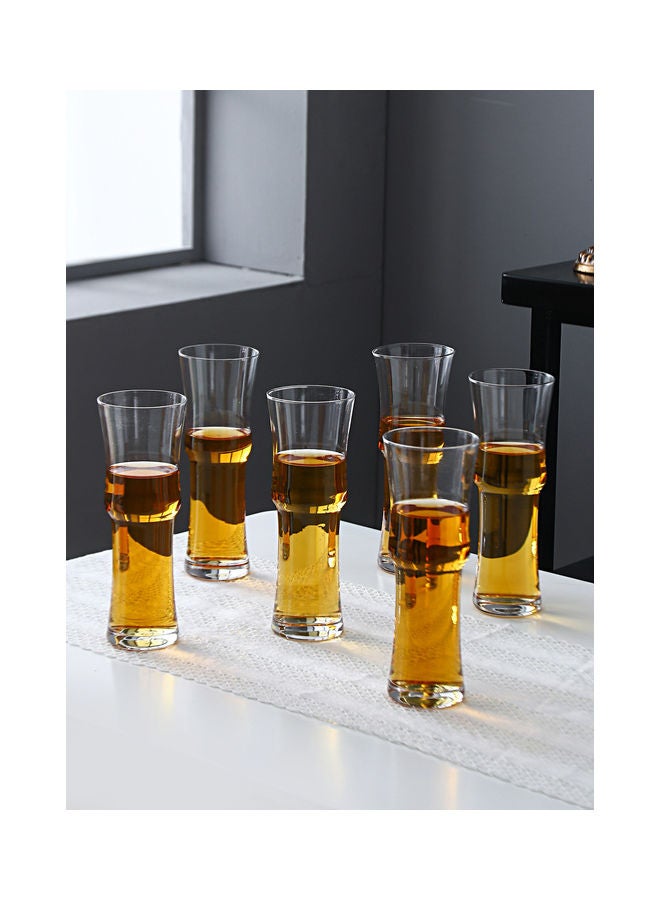 6-Piece Quanming Bamboo Drink Glass Set Clear