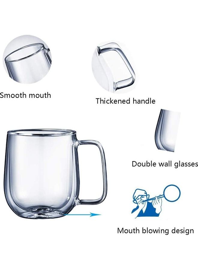 2-Piece Double Wall Thermo Glass Cup Set Clear