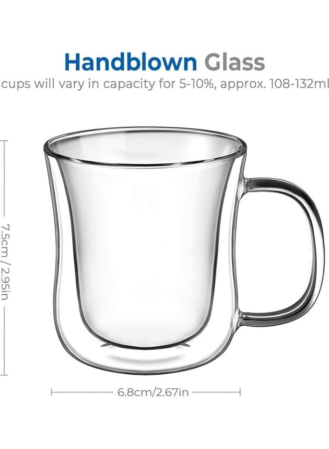 2-Piece Double Walled Glass Mug Set Clear