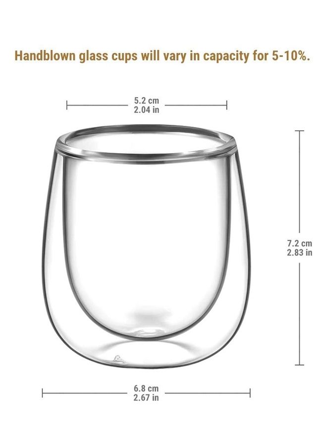 4-Piece Double Walled Coffee Mugs Clear