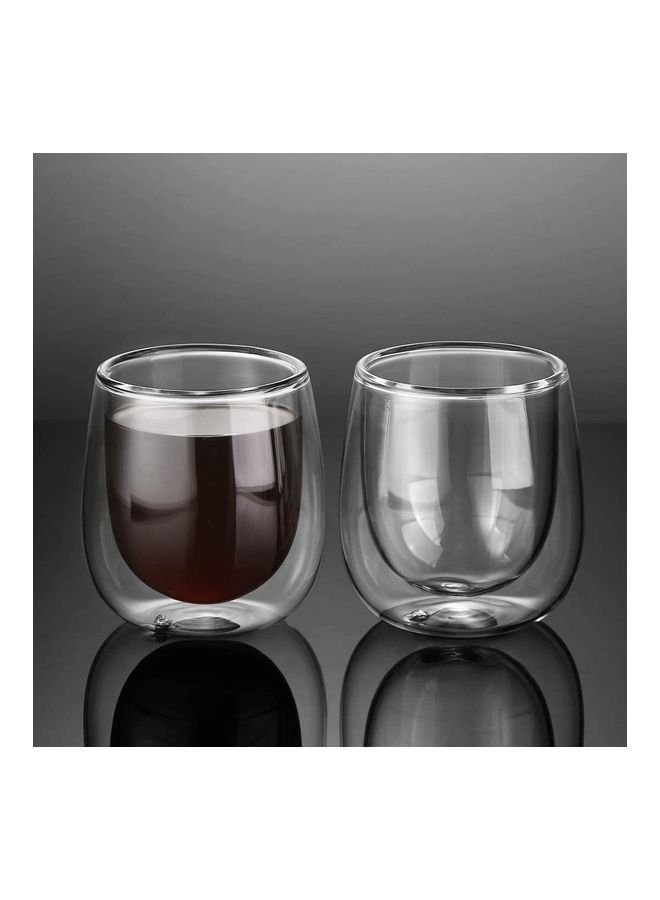 4-Piece Double Walled Coffee Mugs Clear