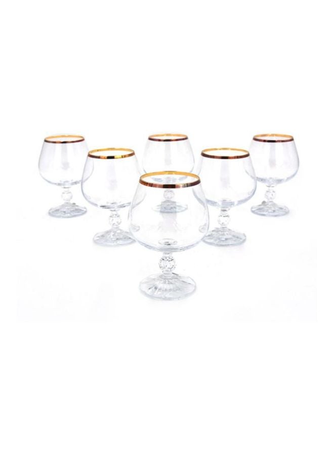6-Piece Gold Plated Glass Set Clear/Gold 250ml