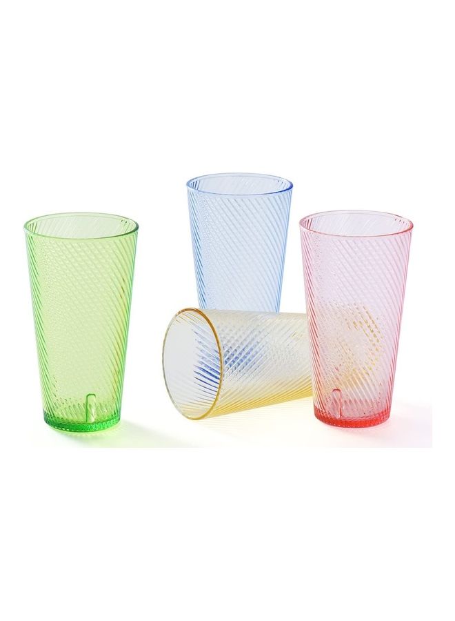 Set Of 4 Plastic Tumblers Multicolour 410mm