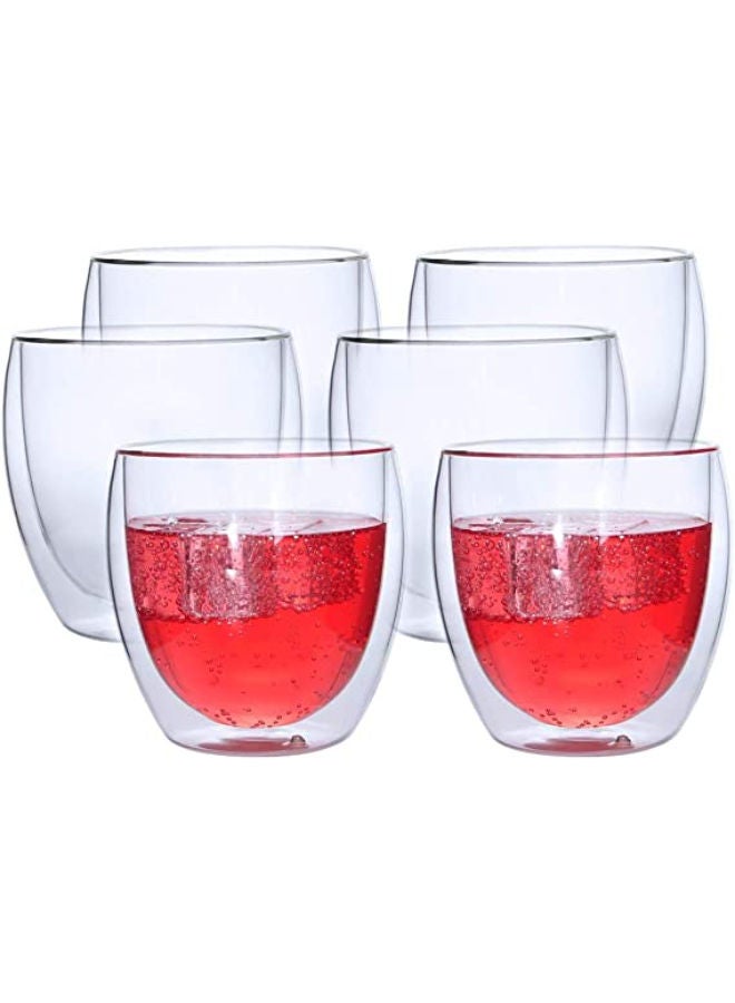 Best Encounter 6 Pieces Double Wall Glasses Coffee Cup Medium 250Ml