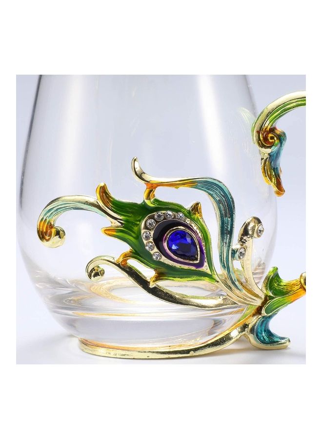 Butterfly Flower Themed Cup With Spoon Clear