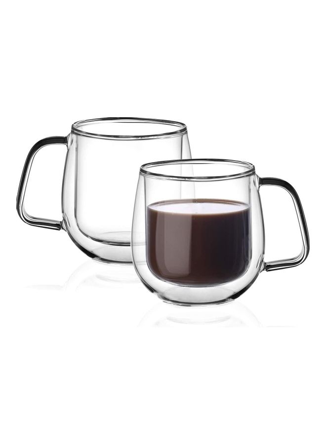 2-Piece Double Walled Espresso Cups Clear