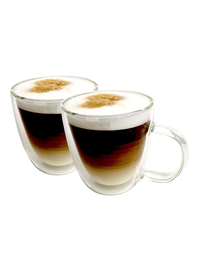 2-Piece Double Walled Coffee Mugs Clear