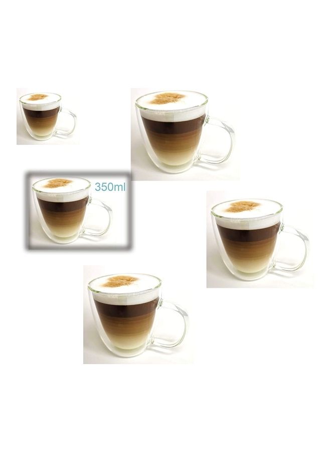 2-Piece Double Walled Coffee Mugs Clear