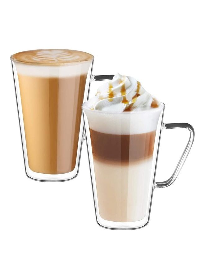 2-Piece Double Walled Coffee Mugs Clear