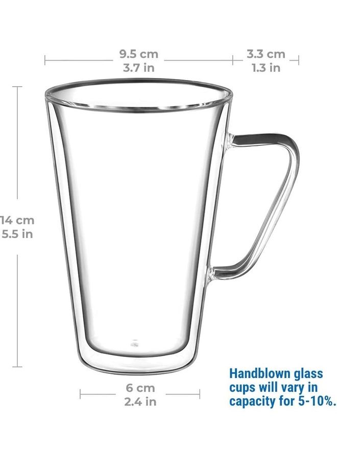 2-Piece Double Walled Coffee Mugs Clear