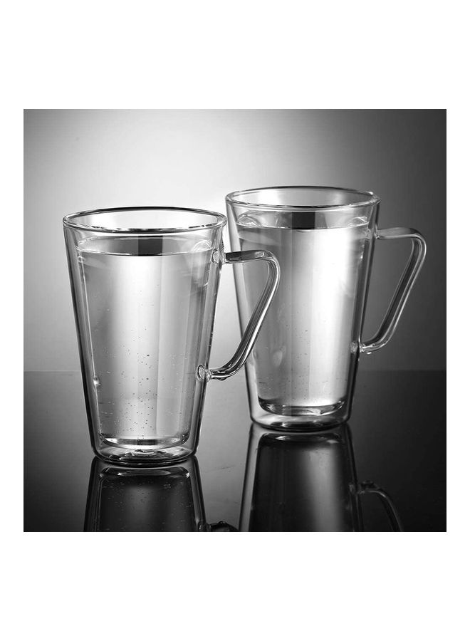 2-Piece Double Walled Coffee Mugs Clear