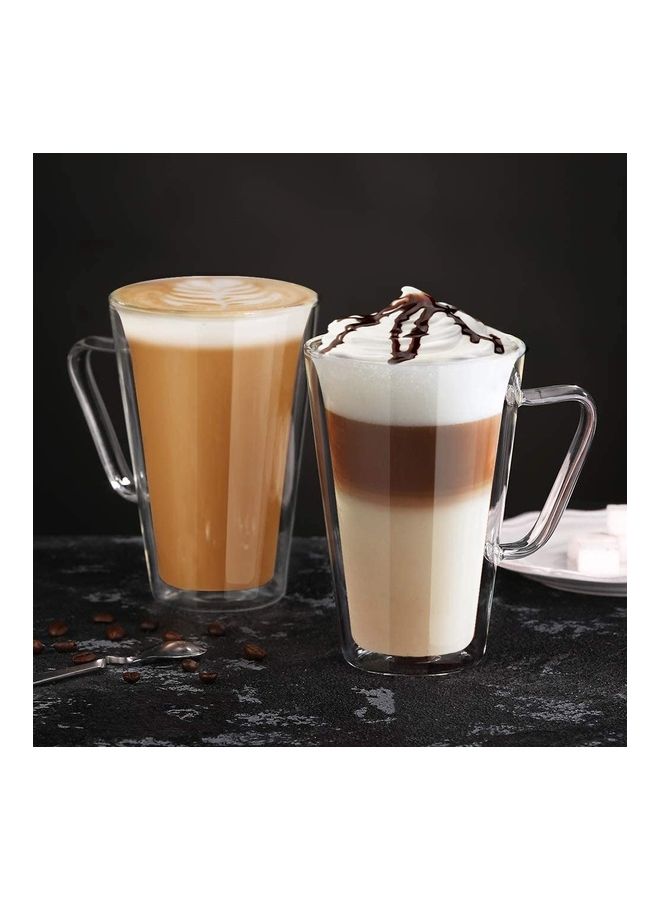 2-Piece Double Walled Coffee Mugs Clear