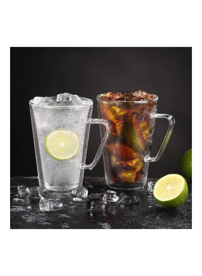 2-Piece Double Walled Coffee Mugs Clear