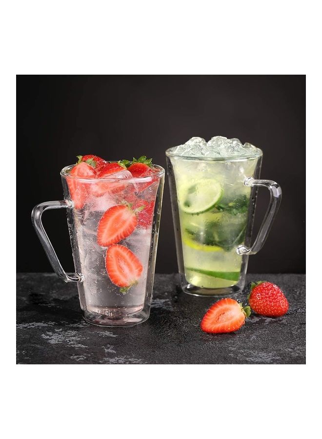 2-Piece Double Walled Coffee Mugs Clear