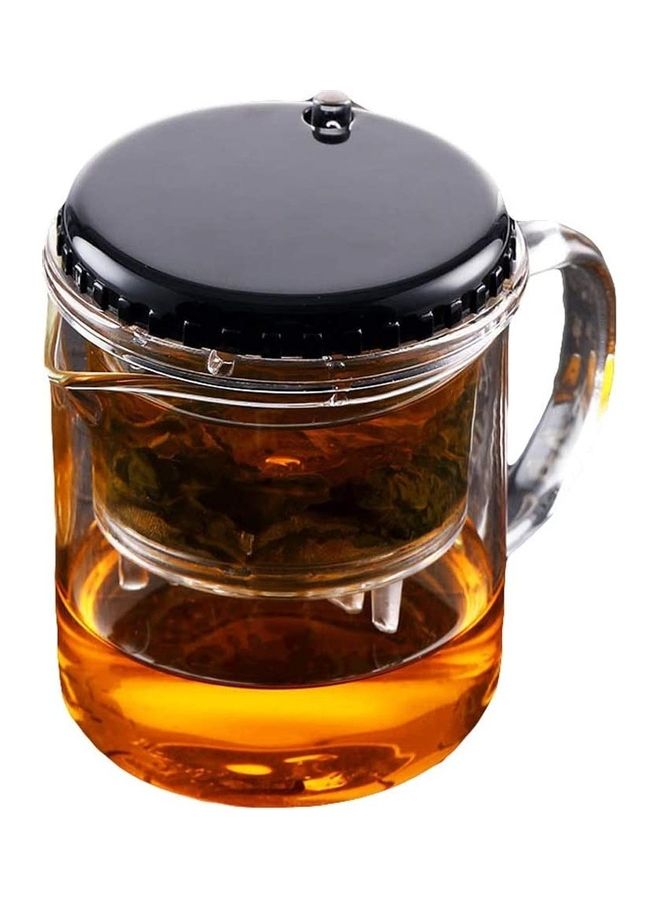 Glass Heat-Resistant Teapot With Filter Clear/Black 8.8x7.9cm