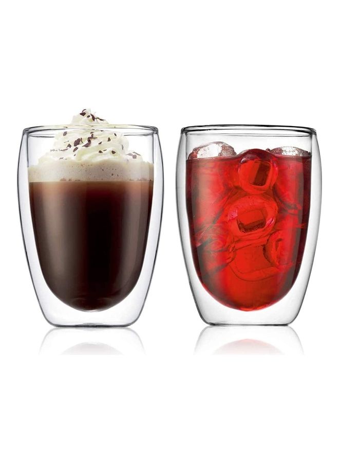 2 Pieces Double Walled Thermo Glasses multicolour