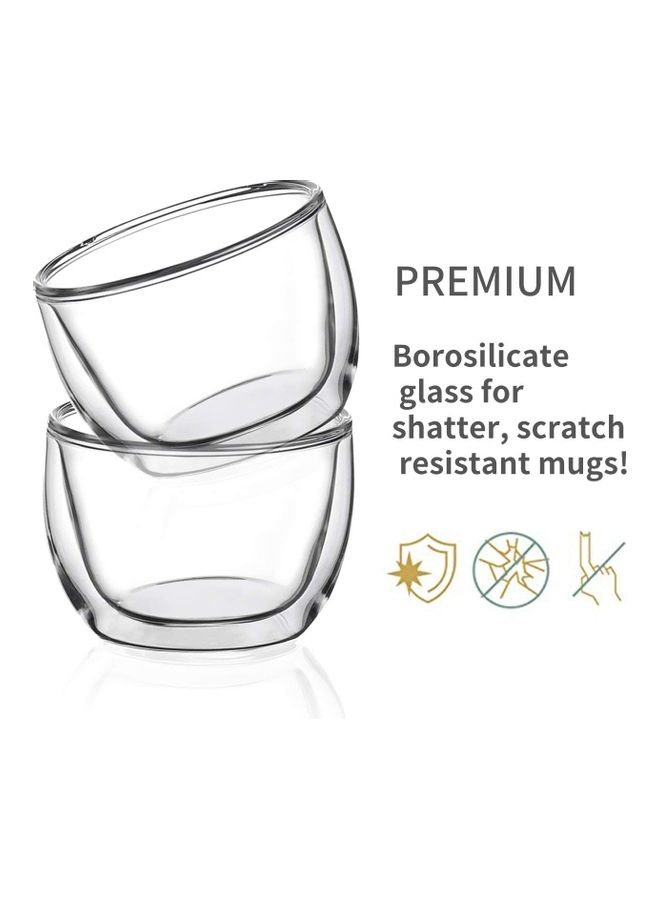 2-Piece Double Walled Espresso Cups Clear