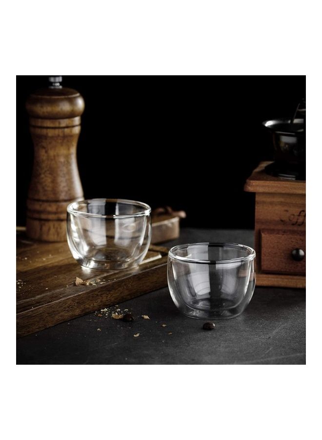 2-Piece Double Walled Espresso Cups Clear