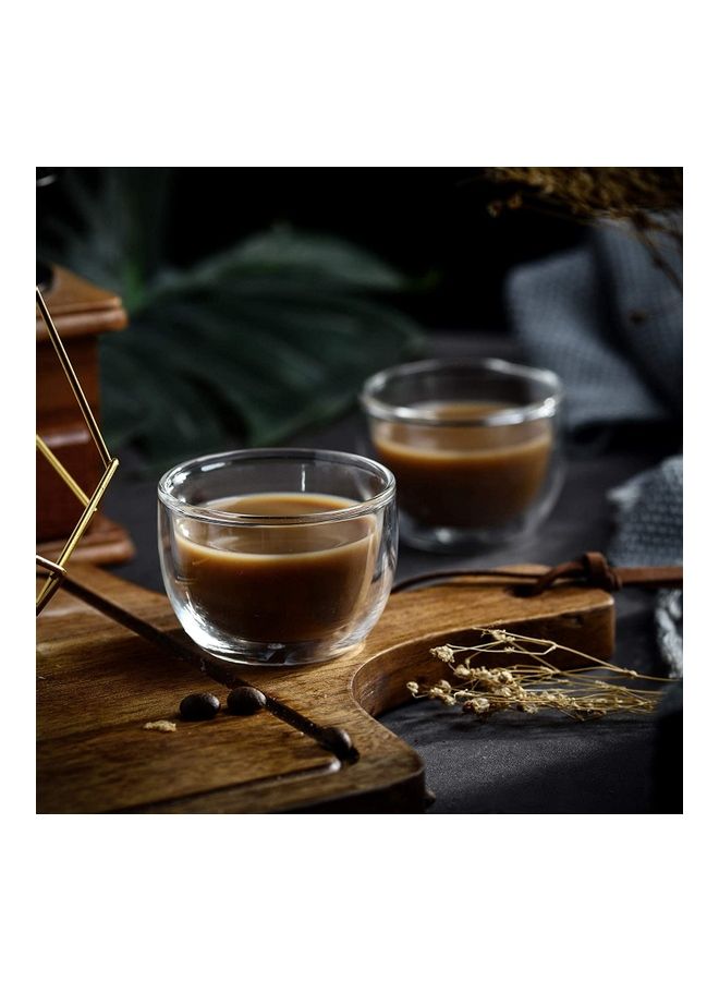 2-Piece Double Walled Espresso Cups Clear