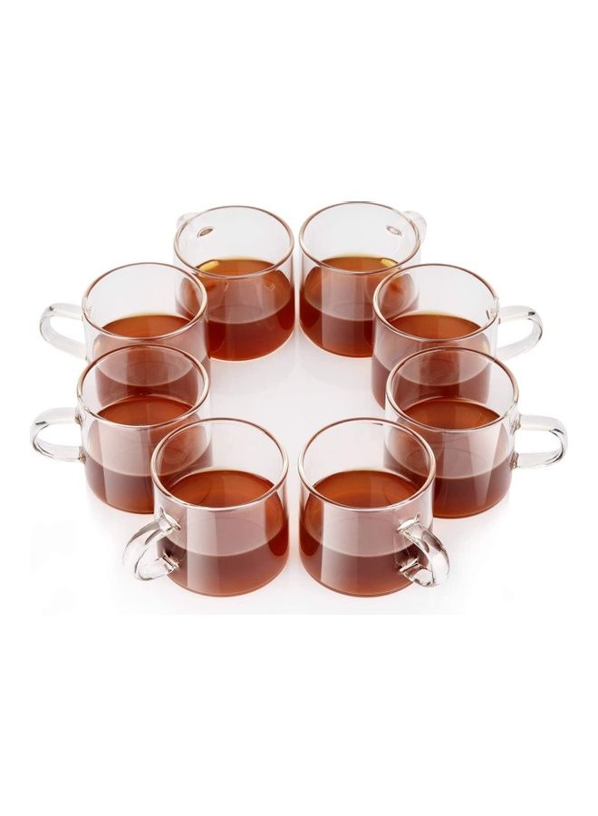 Set Of 8 Espresso Coffee Cups Clear 140mm