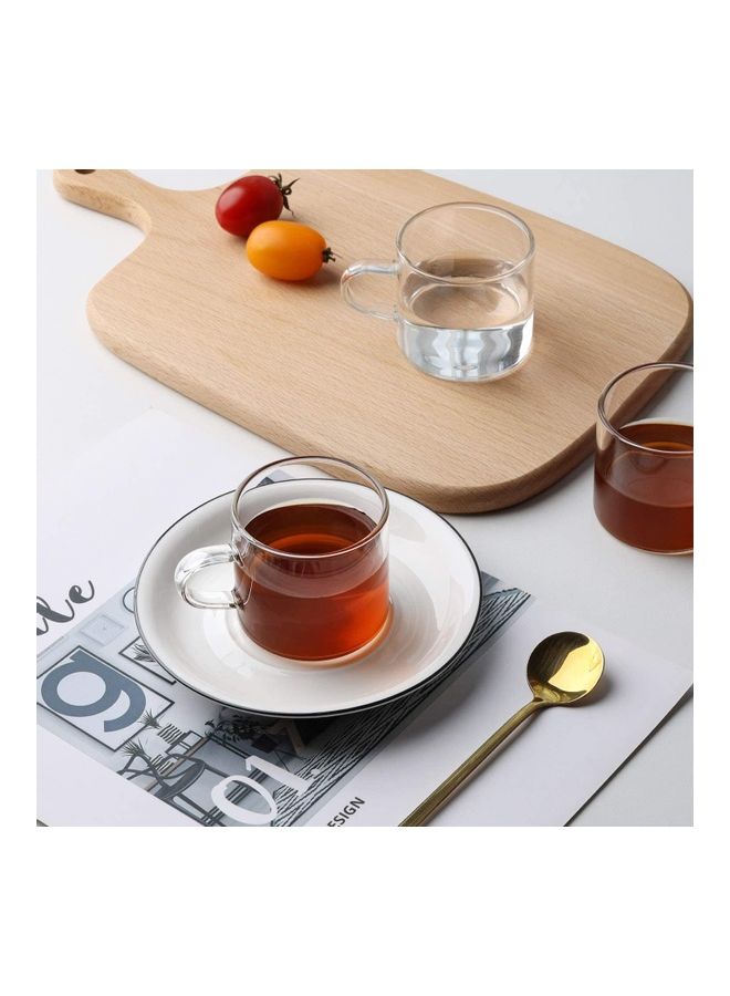 Set Of 8 Espresso Coffee Cups Clear 140mm
