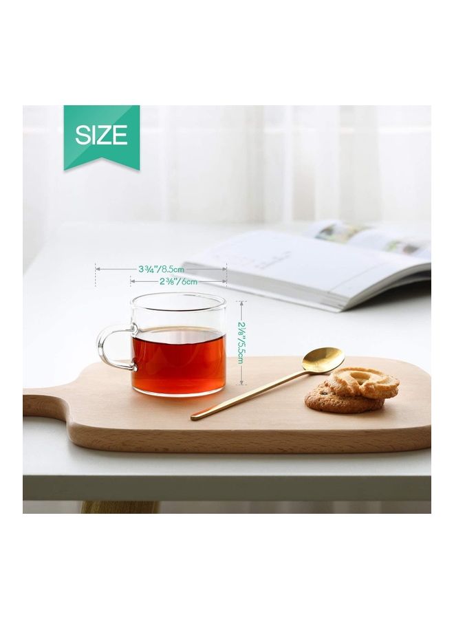 Set Of 8 Espresso Coffee Cups Clear 140mm