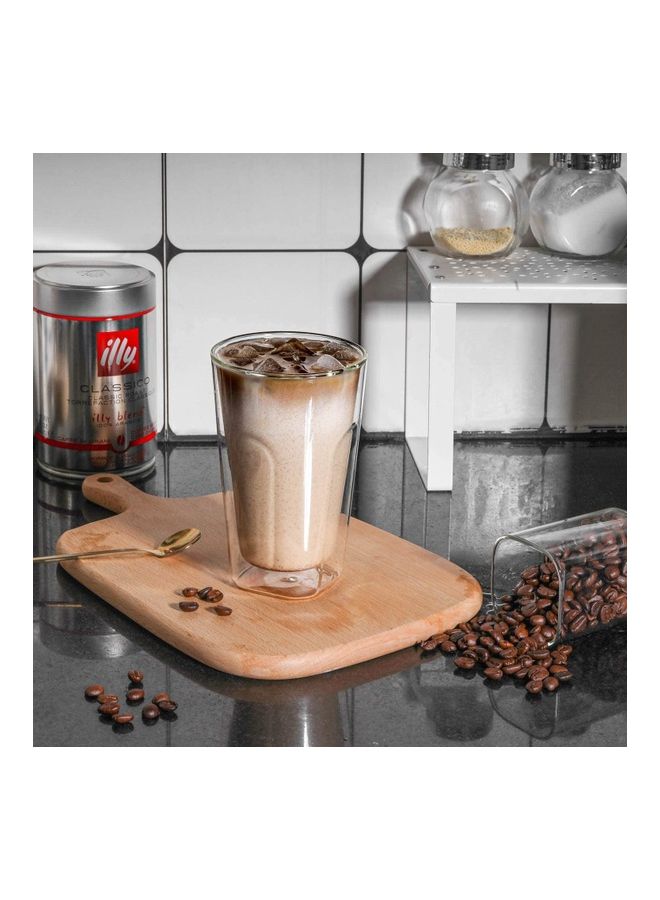 Set of 4 Double Walled Glass Coffee Cups multicolour 200mm