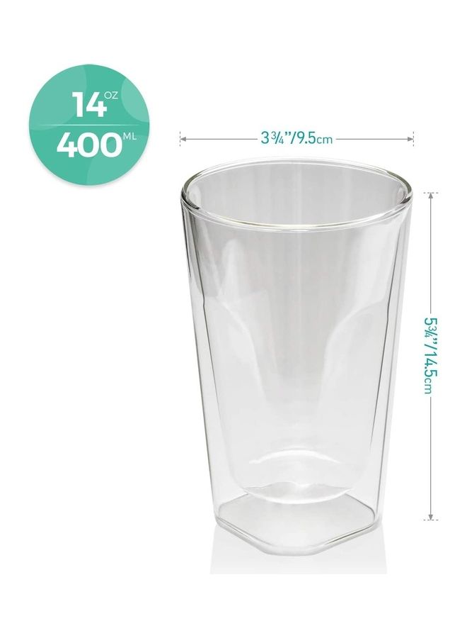 Set of 4 Double Walled Glass Coffee Cups multicolour 200mm