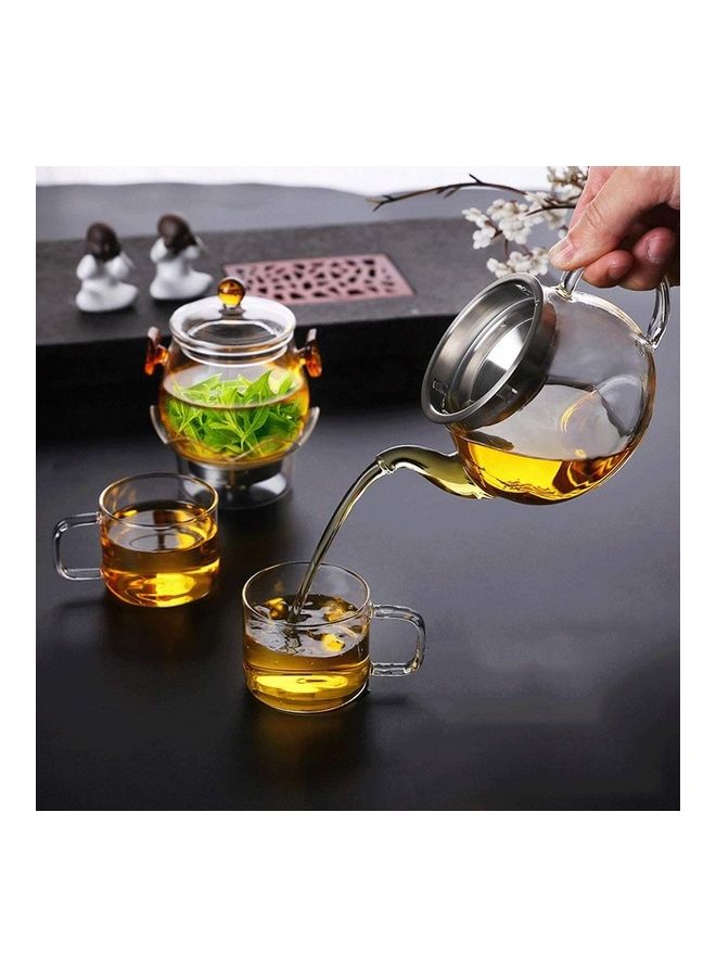 2-Piece Heat-Resistant Glass Teapot Set Clear 85x125cm