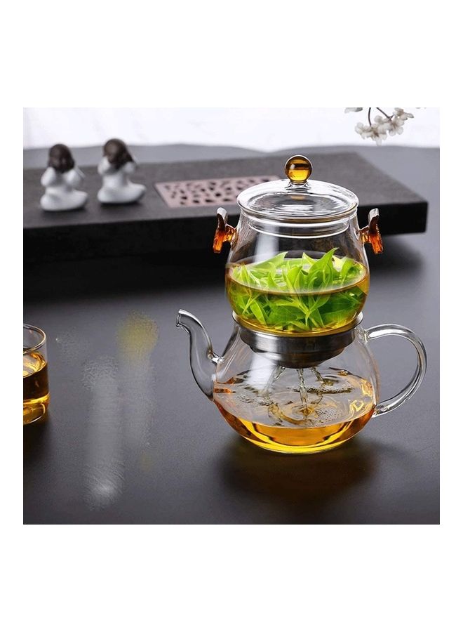 2-Piece Heat-Resistant Glass Teapot Set Clear 85x125cm