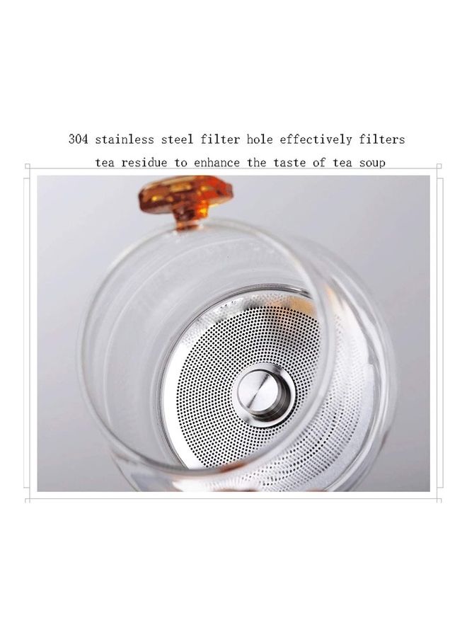 2-Piece Heat-Resistant Glass Teapot Set Clear 85x125cm