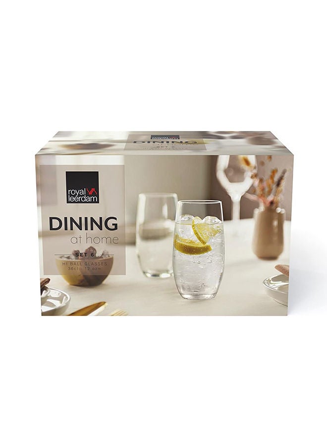 6-Piece Royal Leerdam Dining At Home High Ball Glass Set 360ml