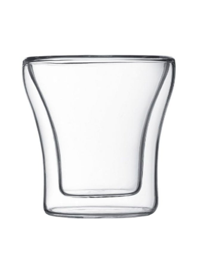 2-Piece Assam Double Wall Glass Set Clear 100ml