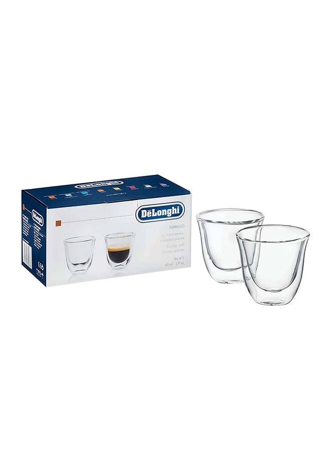 2-Piece Espresso Glass Clear 6centimeter