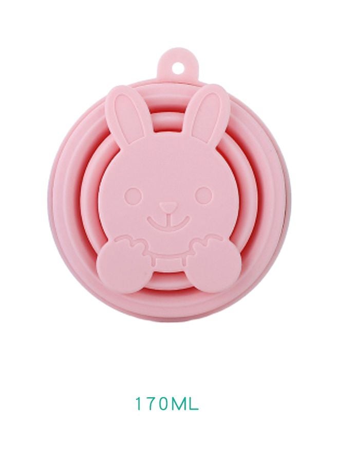 Portable Silicone Travel Cup Pink 170ml