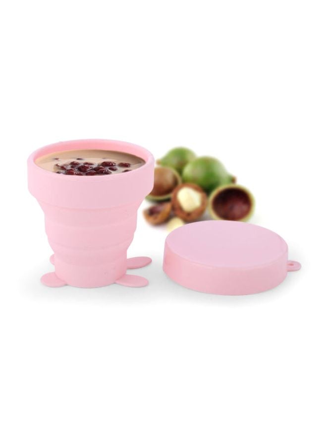 Portable Silicone Travel Cup Pink 170ml