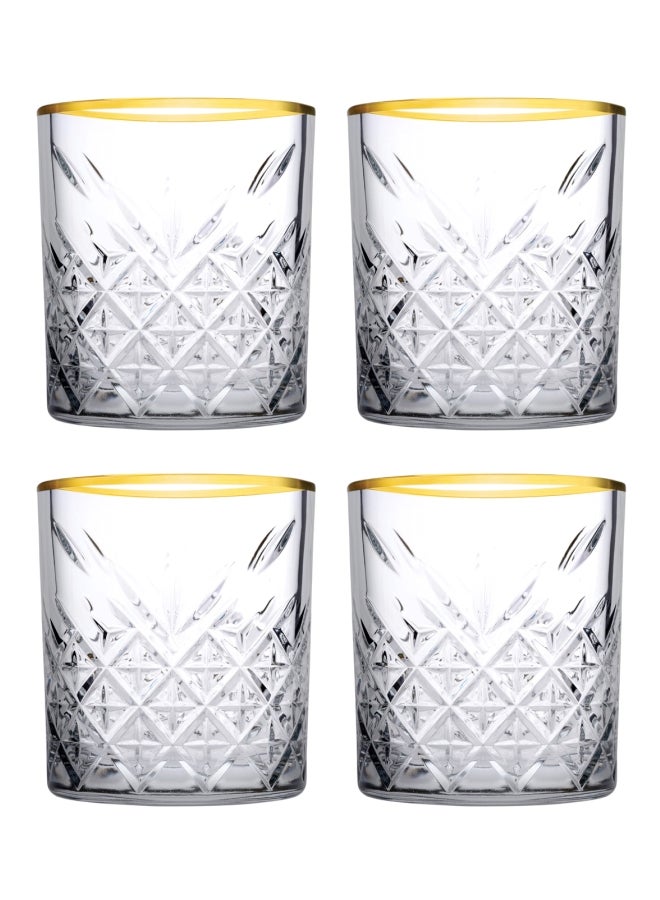 4-Piece Timeless Tumbler Set, 345cc Clear/Gold