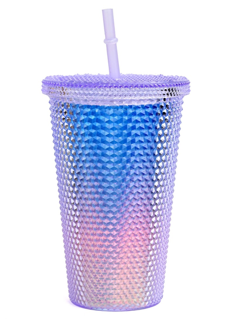 Purple Chrome Studded Starbucks Tumbler For Coffee Frappe And Juice  Tumbler For Sports Office Gym  Reusable Sipper For Coffee & Cold Drinks