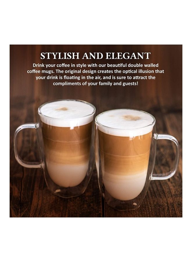 2-Piece Double Walled Twist Coffee Mugs Clear