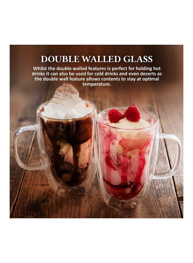 2-Piece Double Walled Twist Coffee Mugs Clear