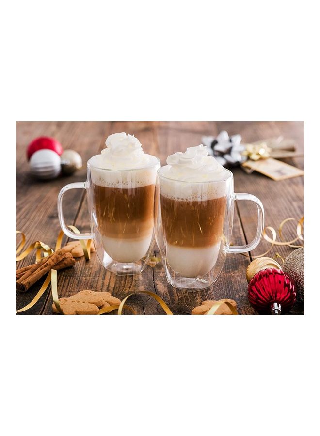 2-Piece Double Walled Twist Coffee Mugs Clear