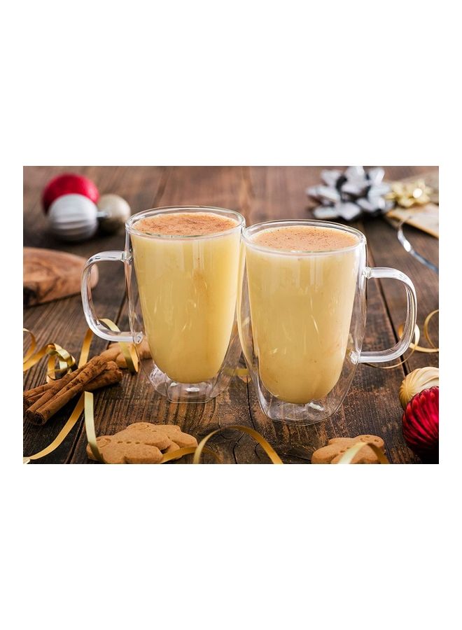 2-Piece Double Walled Twist Coffee Mugs Clear