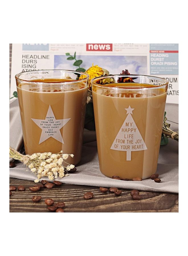 Set of 2 400ml Glass Cup multicolour