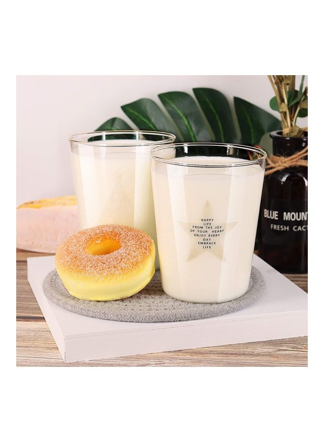 Set of 2 400ml Glass Cup multicolour