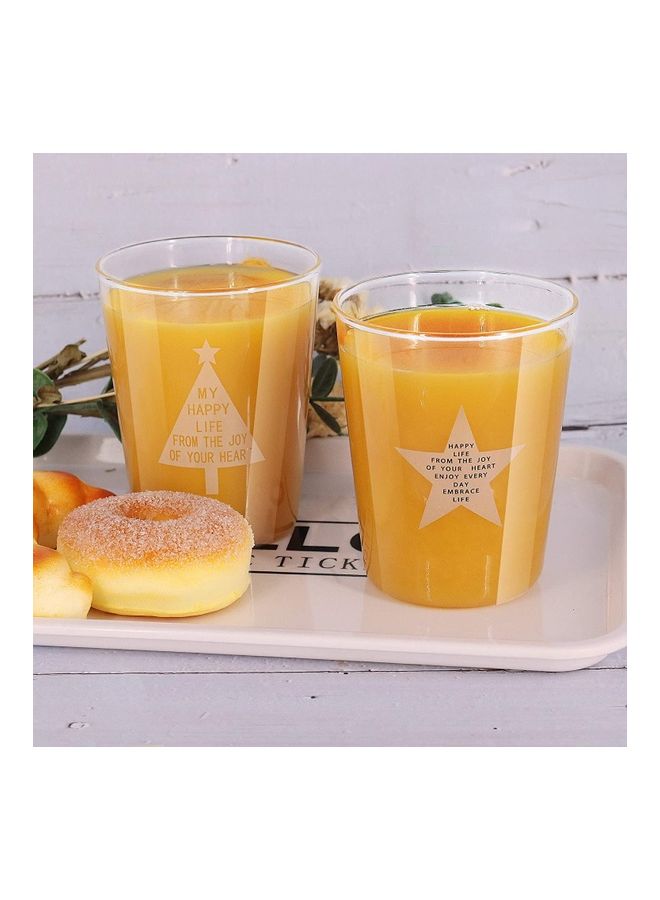 Set of 2 400ml Glass Cup multicolour